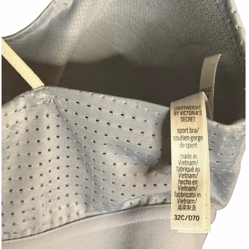 Lightweight by Victoria Sport Mesh Bra - Light Gray/White Size Small - Picture 5 of 8